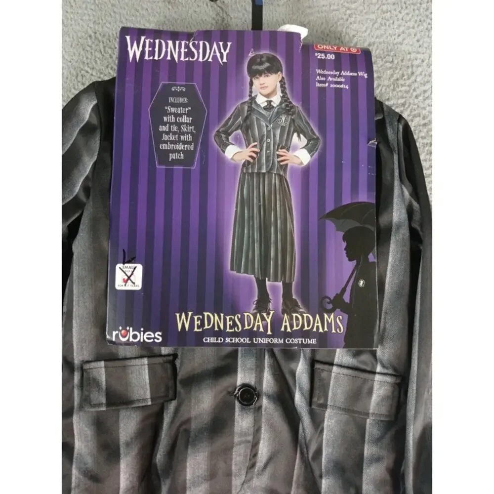 Wednesday Addams Costume Girls Large School Uniform Halloween Dress Target NWT